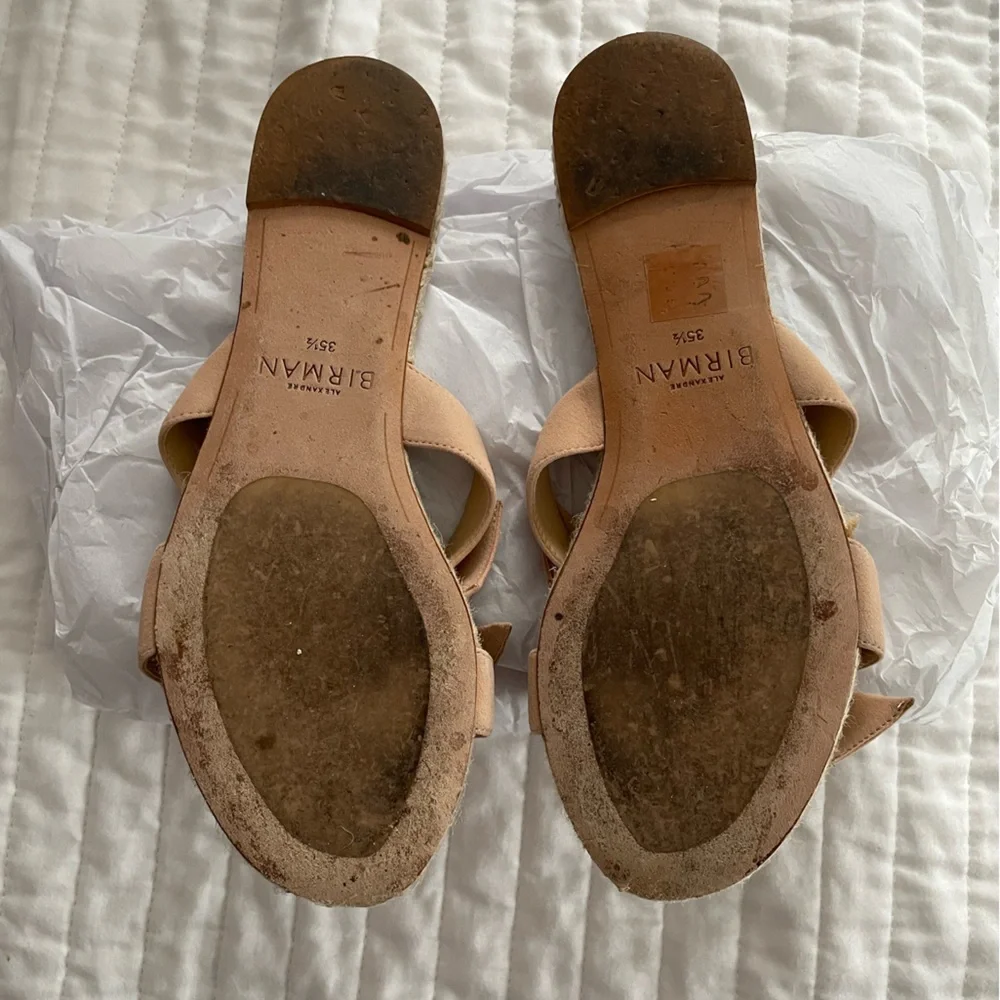 Alexandre Birman Nude Pink Espadrille Knot Slide Sandals